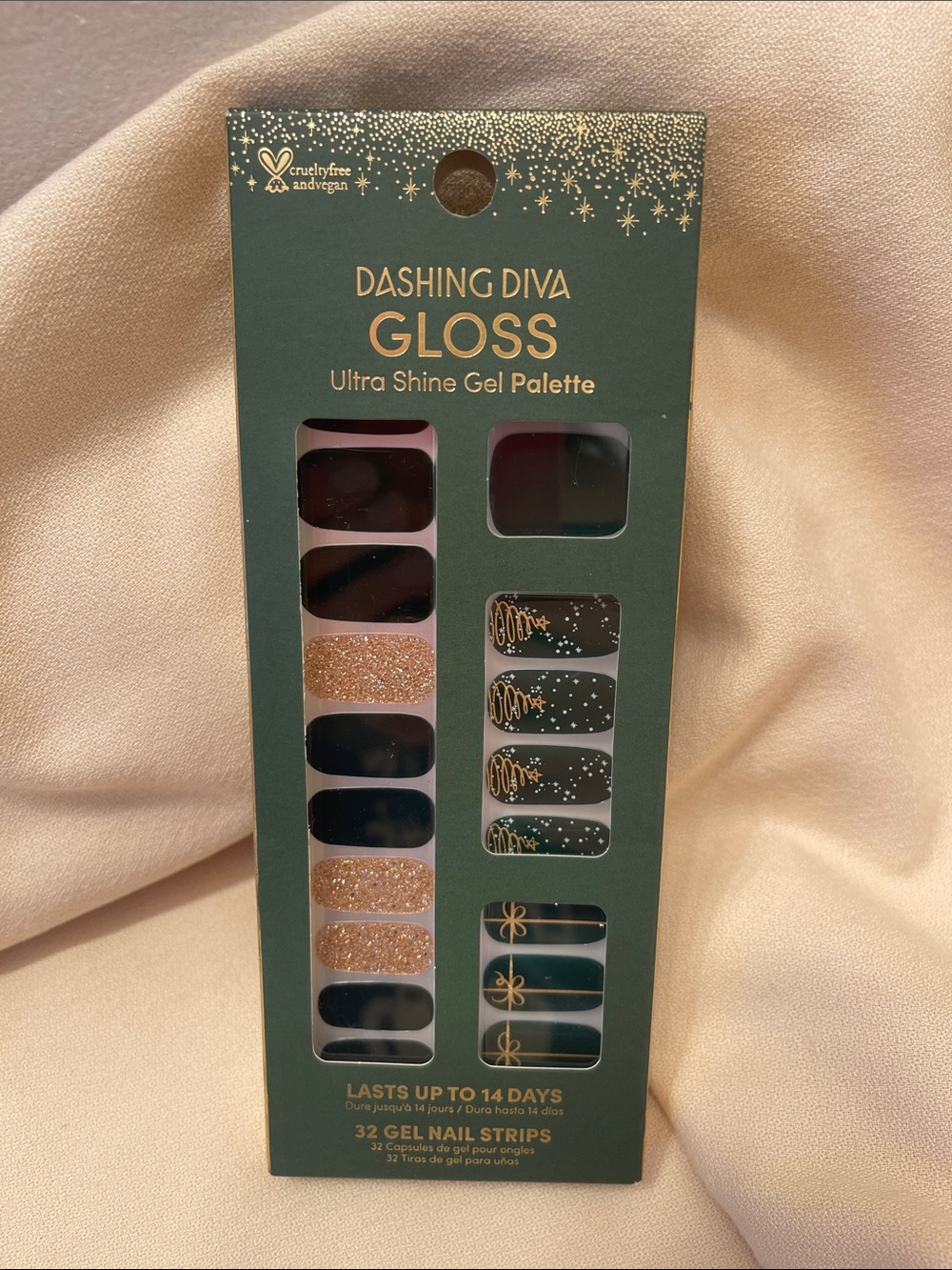 Dashing Diva Gloss Ultra Shine Gel Palette - Black & Gold Nail Strips